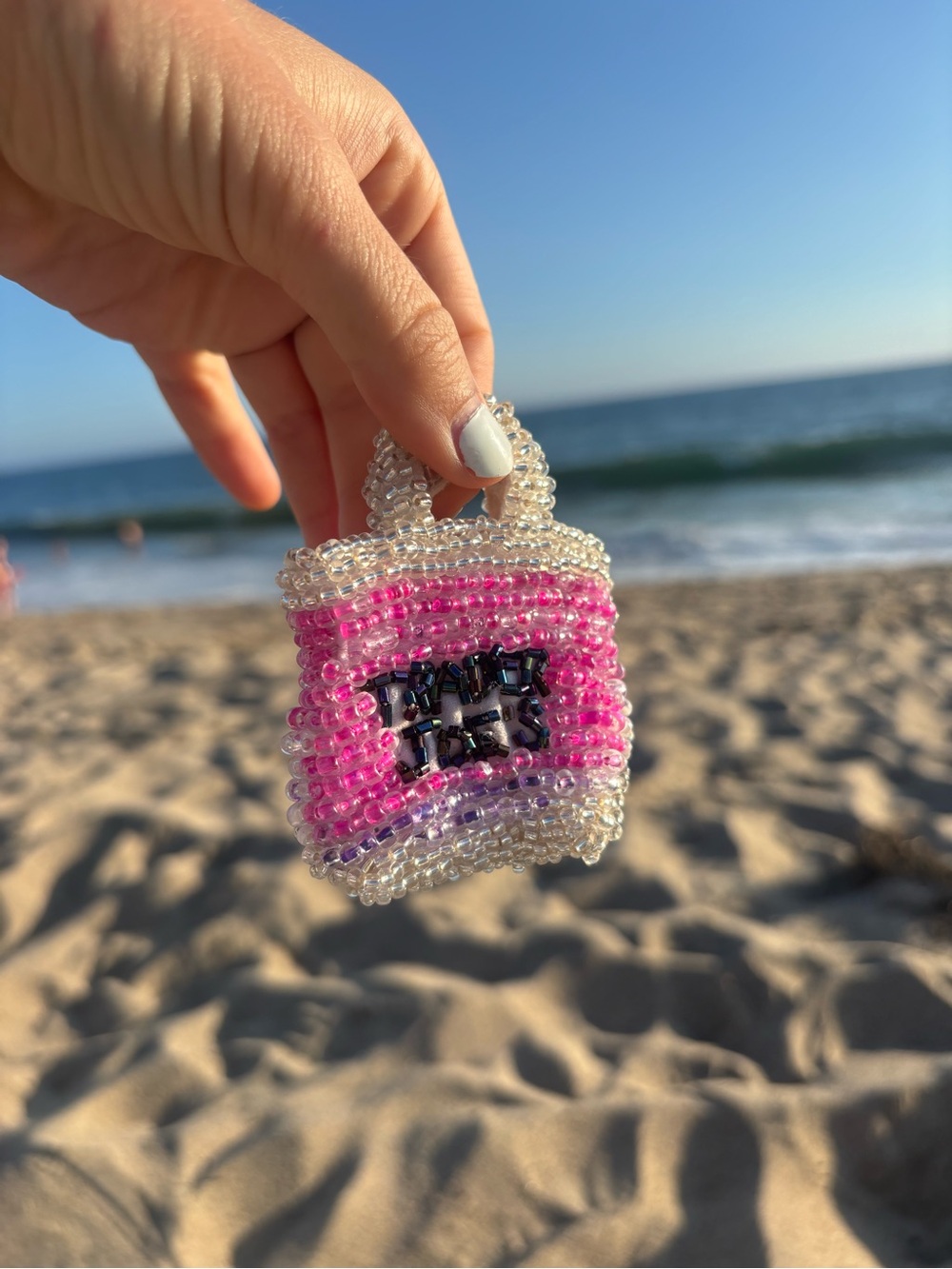 Handmade Beaded Trader Joe’s Mini Tote